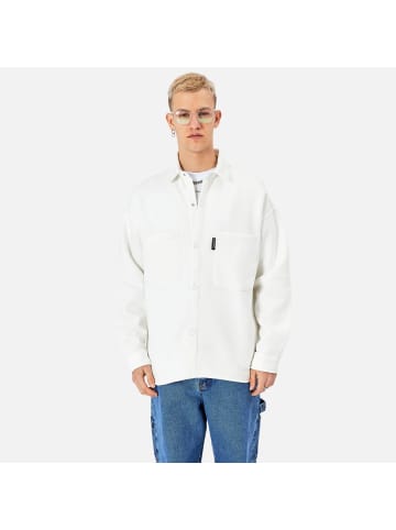 Megaman Hemdjacke Oversize Fit Übergangsjacke in Weiß