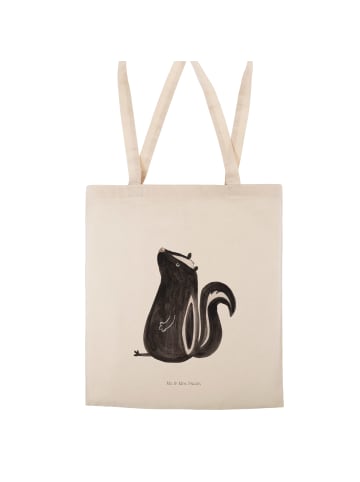 Mr. & Mrs. Panda Baumwolltasche Stinktier Sitzen ohne Spruch in Creme