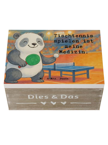 Mr. & Mrs. Panda Schatzkiste Panda Tischtennis Design mit Spruch in Weiß