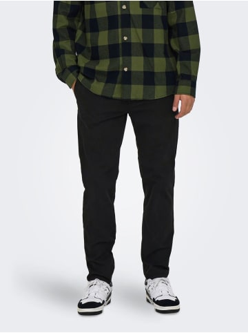 Only&Sons Hose Chino Basic Reißverschluss Gesäßtaschen in Schwarz