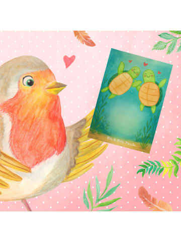 Mr. & Mrs. Panda Beileidskarte Schildkröten Paar Design ohne Spruch in Weiß