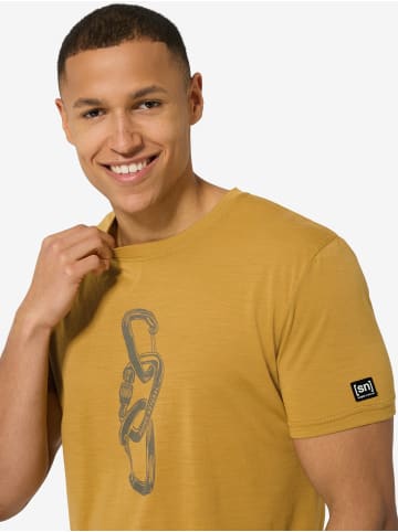 super.natural Merino T-Shirt CARABINERI in braun