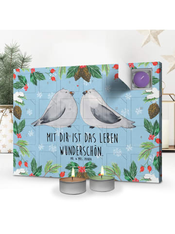 Mr. & Mrs. Panda Duftkerzen Adventskalender Turteltauben Liebe m... in Eisblau