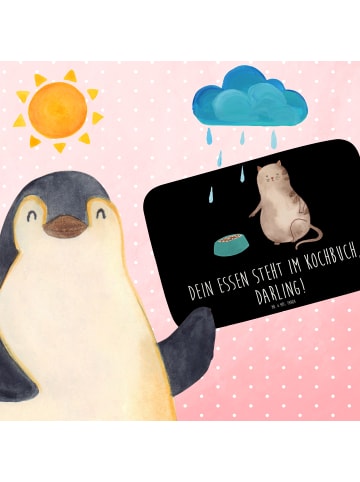 Mr. & Mrs. Panda Badteppich Katze Fressen mit Spruch in Schwarz