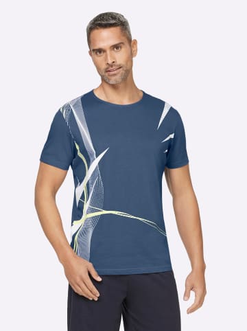 Sieh an! Shirt in pistazie + weiß + jeansblau