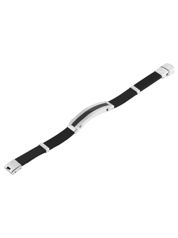 Adeliás Damen Armband aus Edelstahl 21 cm in schwarz