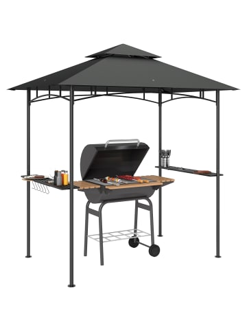 Outsunny Grillpavillon in Dunkelgrau 240L x 150B x 258H cm