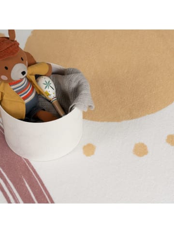 KADIMA DESIGN Kinderteppich waschmaschinenwaschbar Sonne Regenbogen Kinderzimmer in Weiß
