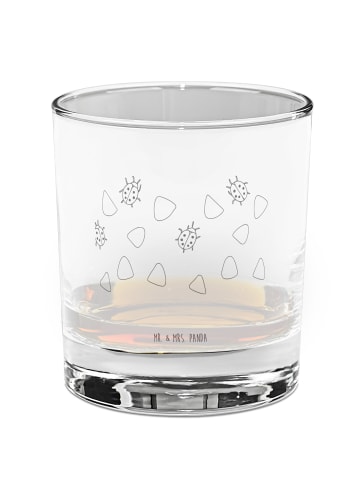Mr. & Mrs. Panda Whiskey Glas Marienkäfer Design ohne Spruch in Weiß