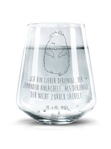Mr. & Mrs. Panda Trinkglas Murmeltier mit Spruch in Transparent