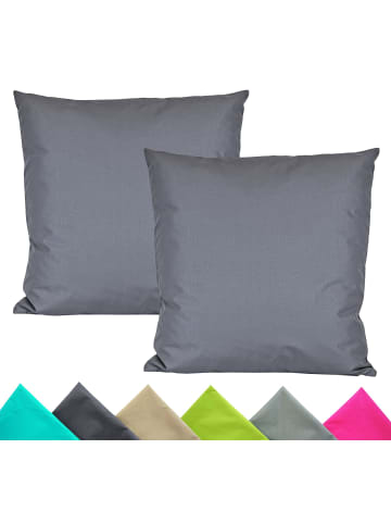 JACK 2er Set Outdoor Kissenhülle 40x40cm Uni in Blaugrau