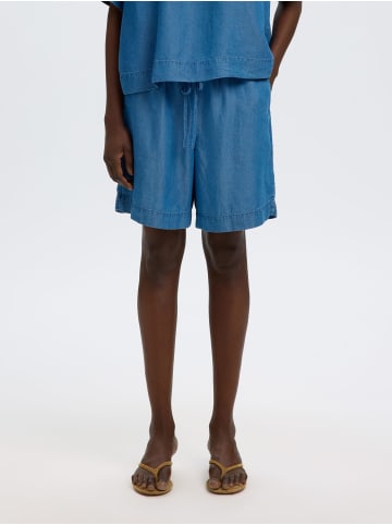 SELECTED FEMME SLFJANNA MW Elastic String Shorts B in Medium Blue Denim