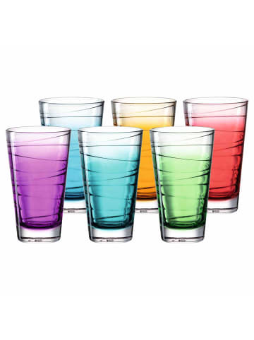 6er Set Trinkgläser Vario Struttura in Bunt 280 ml
