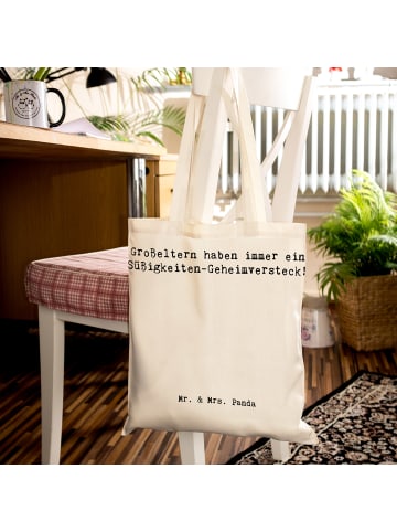 Mr. & Mrs. Panda Tasche Spruch Großeltern Süßigkeiten mit Spruch in Creme