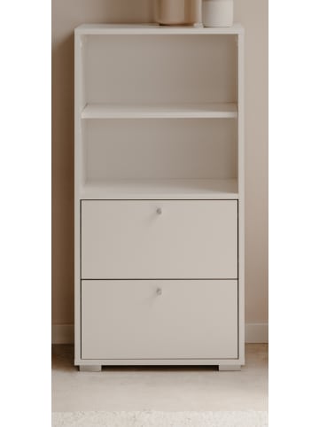Furn.Design Regal weiß 46 x 97 cm, Standregal mit 2 Schubladen