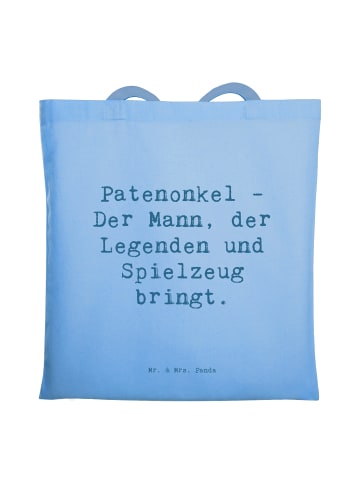 Mr. & Mrs. Panda Umhängetasche Spruch Patenonkel Geschenk mit Sp... in Sky Blue