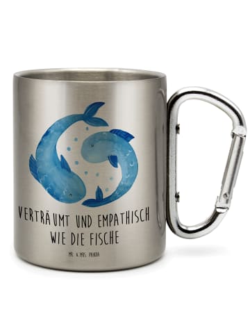 Mr. & Mrs. Panda Tasse Sternzeichen Fische mit Spruch in Silber