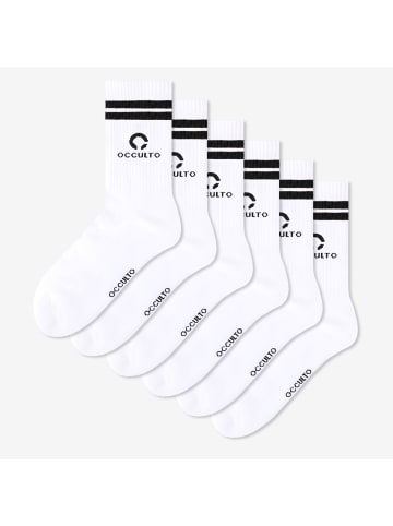 Occulto 3er Pack Logo Tennissocken mit Streifen Ray in Schwarz-Weiß
