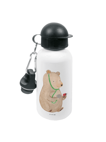 Mr. & Mrs. Panda Kindertrinkflasche Bär Arzt ohne Spruch in Weiß
