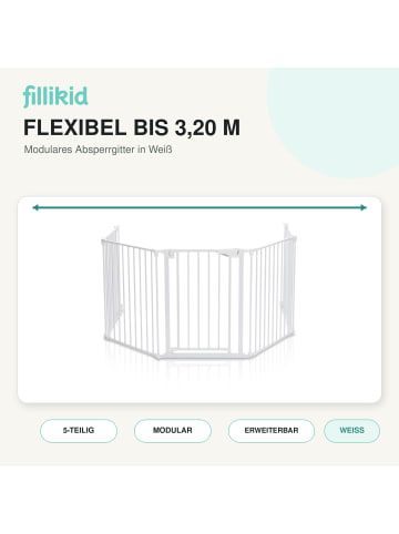 fillikid Absperrgitter 5-teilig in Weiß