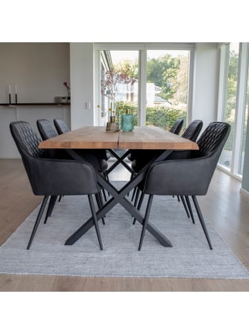 ebuy24 Essgruppe Tony 4 (7-teilig) Grau 95 x 200 cm