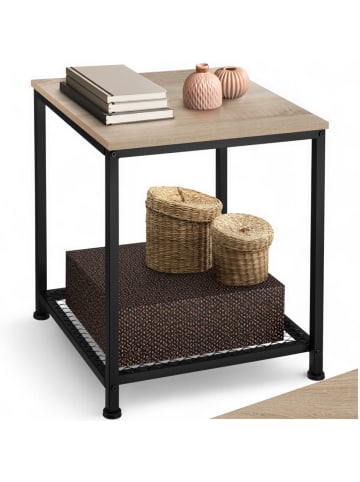 tectake Beistelltisch Derby 45,5 x 45,5 x 55,5 cm, Industrial Holz hell, Eiche Sonoma
