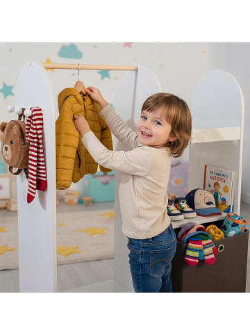 relaxdays Kindergarderobe in Weiß - (B)97 x (H)108 x (T)35 cm