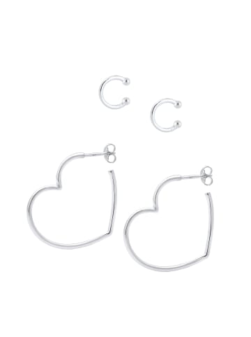 Elli Ohrringe 925 Sterling Silber Herz in Silber