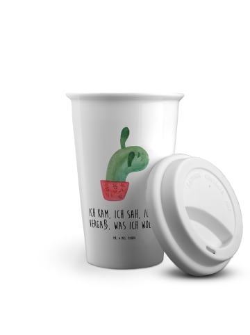 Mr. & Mrs. Panda Kaffeebecher To Go Kaktus Mama mit Spruch in Weiß
