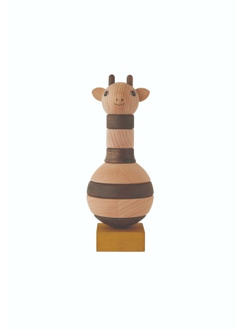 OYOY Holzspielzeug Wooden Stacking Giraffe in nature dark