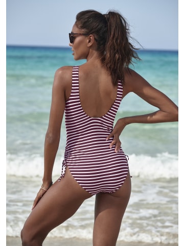Venice Beach Badeanzug in bordeaux-weiß