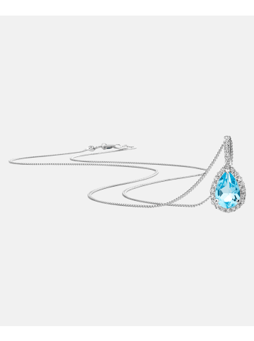 Diamant L'éternel Halskette aus 375 Weißgold mit Diamant mit Topas