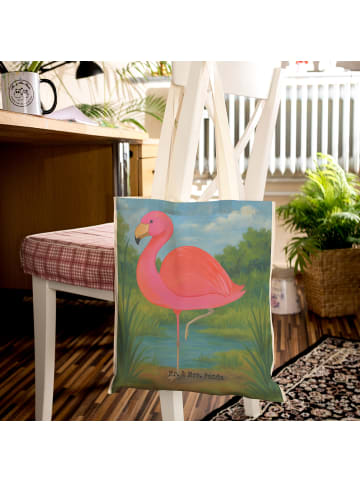 Mr. & Mrs. Panda Shopper-Tasche Flamingo Classic Design ohne Spruch in Weiß