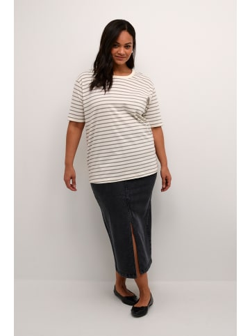 KAFFE curve T-shirt KCWinni Loose fit in Ant. White/Steeple Gray Stripe