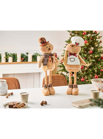 Beliani 2er-Set Dekofigur EIKEREN in Braun/Weiß