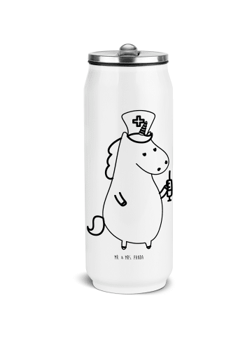 Mr. & Mrs. Panda Getränkedosen Trinkflasche Einhorn Krankenschwe... in Weiß