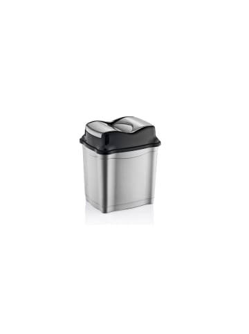 COFI 1453 Moderner Abfalleimer / Mülleimer mit praktischem Push-Deckel in Grau