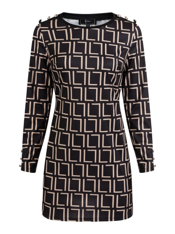 faina Damen Minikleid Mit Grafischem Muster in Schwarz