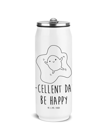 Mr. & Mrs. Panda Trinkflasche Edelstahl Spiegelei Ei mit Spruch in Weiß
