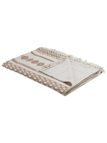 Beliani Kuscheldecke JORHAT in Braun/Beige - (W) 130 x (H) 1 x (L) 180 cm