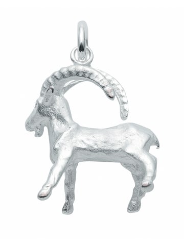 Adeliás Damen & Herren 925 Silber Sternzeichen Anhänger Steinbock in silber