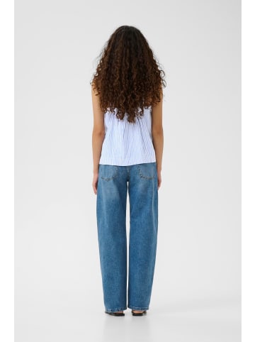 InWear Kurzarm-Bluse DallyIW Gerade Passform in Blue / White