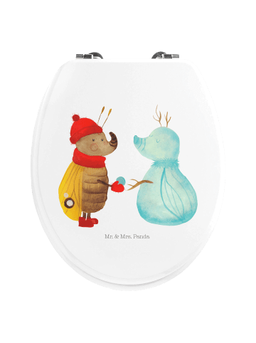 Mr. & Mrs. Panda Toilettendeckel Nachtfalter Schneemann ohne Spruch in Weiß
