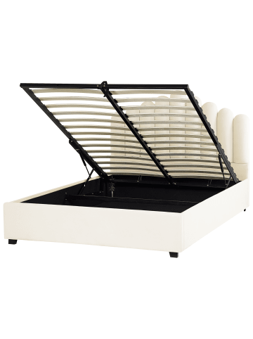 Beliani Doppelbett VINCENNES in Weiß/Schwarz - (W) 167 x (H) 125 x (L) 214 cm
