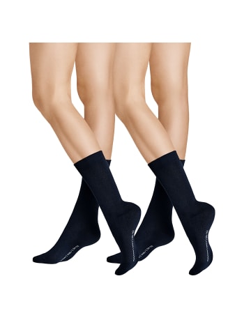 Hudson Socken Only 2-Pack druckfreier Bund in Marine