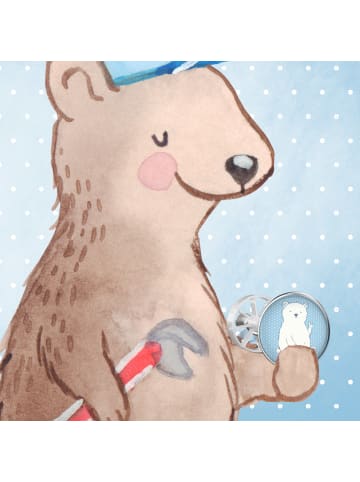 Mr. & Mrs. Panda Stöpsel Waschbecken Eisbär Faul ohne Spruch in Blau Pastell