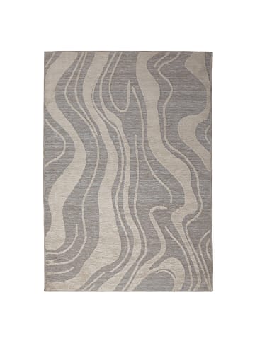 KADIMA DESIGN Waschbarer Teppich Abstraktes Wellenmuster, Wohnzimmer schmutzabweisend in Grau
