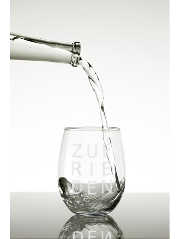 Landkautz AffirmationsTrinkglas "ZUFRIEDEN" mit hochwertiger Gravur 