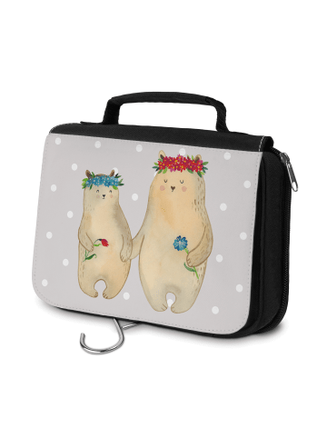 Mr. & Mrs. Panda hygienebeutel Bären mit Blumenkranz ohne Spruch in Grau Pastell