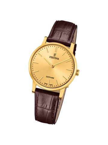 Festina Analog-Armbanduhr Festina Swiss Made braun klein (ca. 29mm)